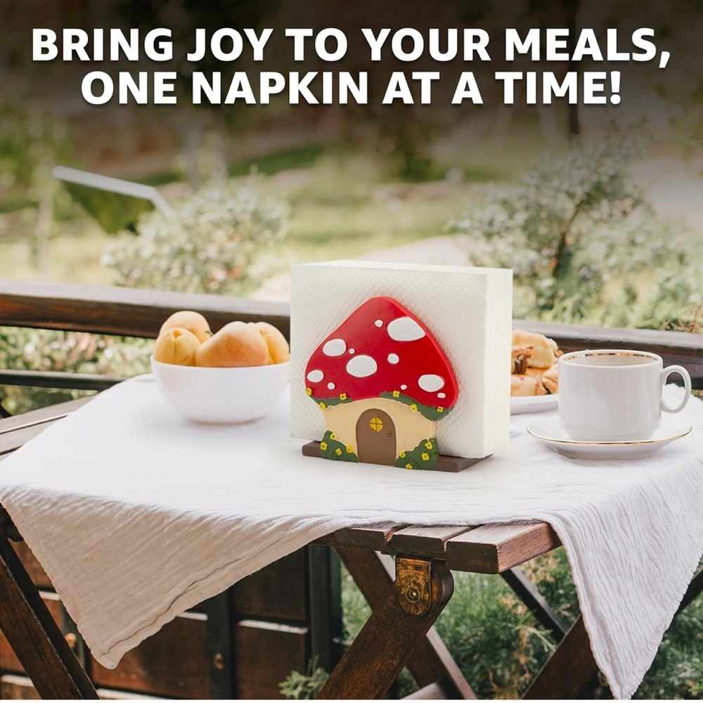 Shrumiez Mushroom House Napkin Holder, NIB 🍄 - Picture 2 of 10
